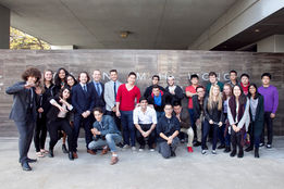 The first cohort of bioengineering undergraduate students in front of McGill's Wong Building in the Fall of 2016.